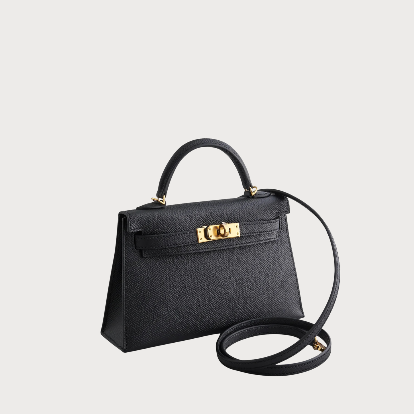 Hermès Kelly 20 Noir Epsom Gold Hardware