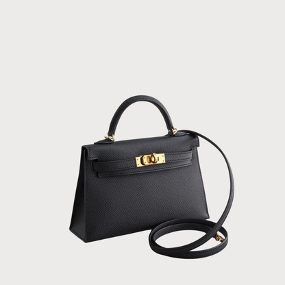 Hermès Kelly 20 Noir Epsom Gold Hardware