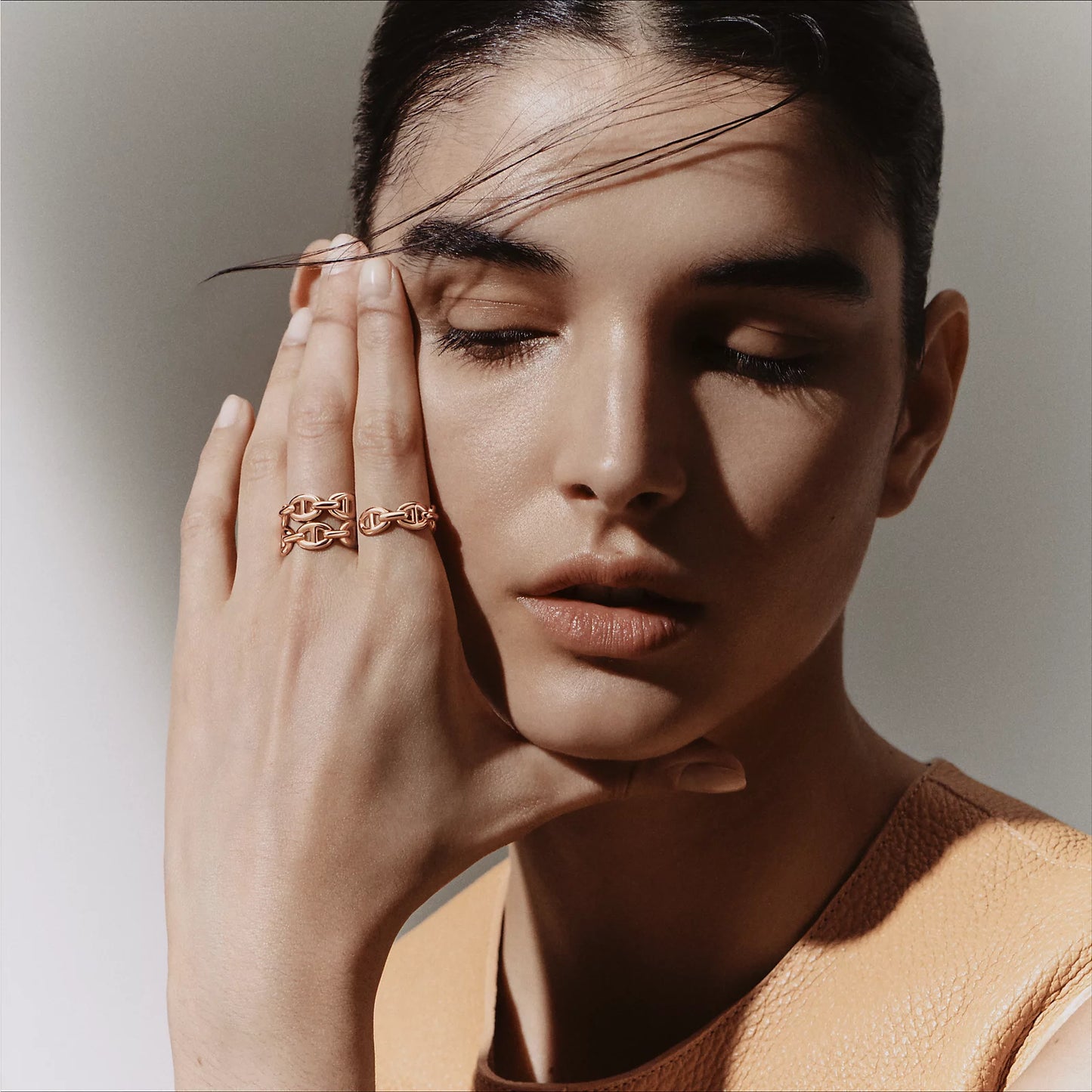 Hermès Chaine d'ancre Enchainee Double Ring