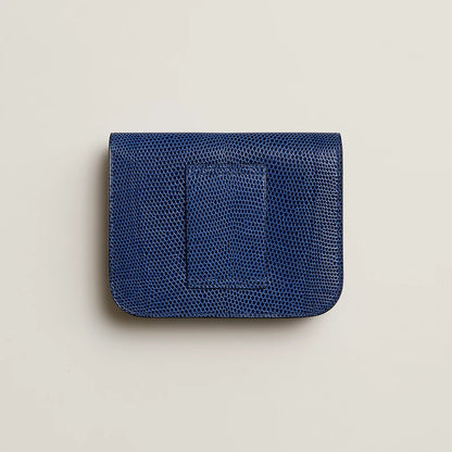 Hermès Constance Slim Wallet Lizard Bleu Saphir