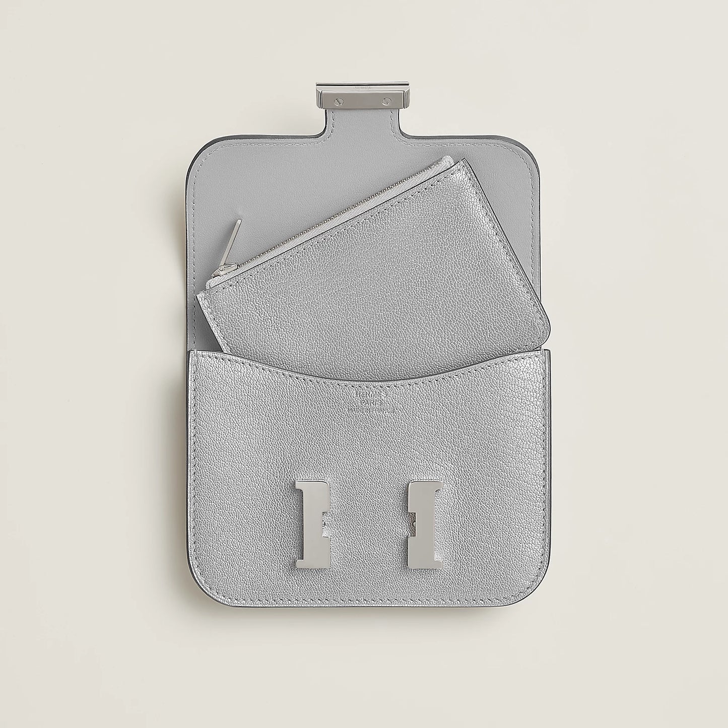 Hermès Constance Slim Wallet Silver