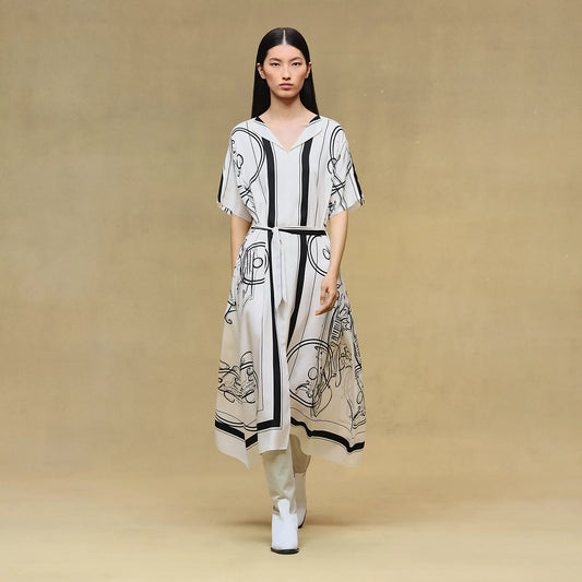 Hermès "Ex-Libris a Main Levee" Caftan