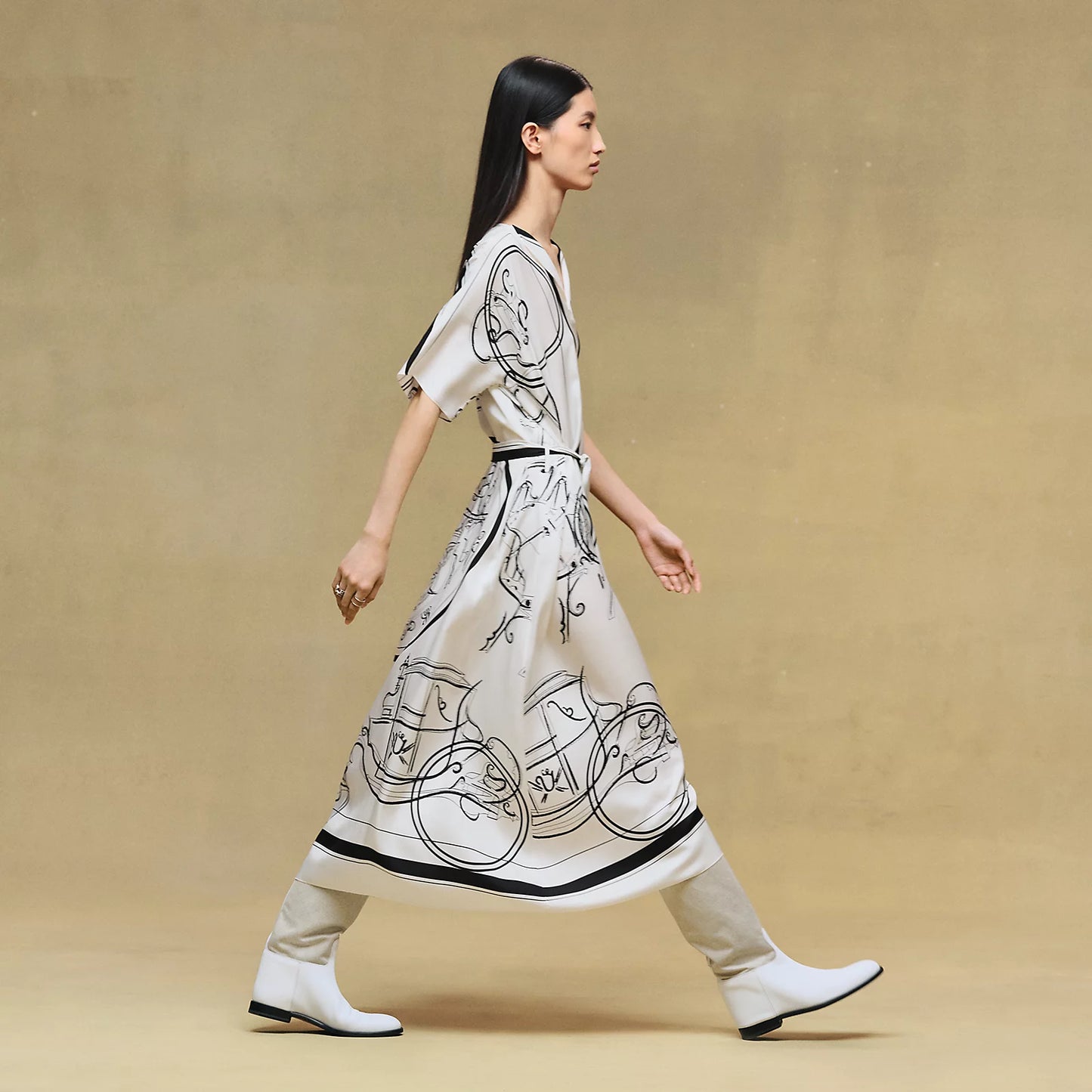 Hermès "Ex-Libris a Main Levee" Caftan