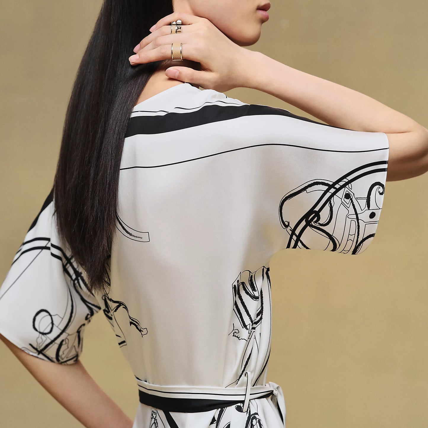 Hermès "Ex-Libris a Main Levee" Caftan