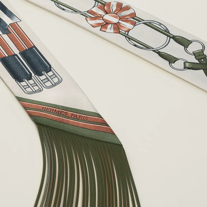 Hermès Jumping leather fringes Twilly