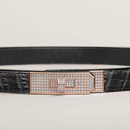Hermès Kelly 18 Belt Matte Alligator and Diamonds