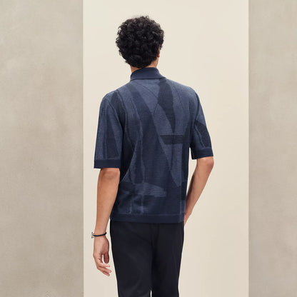 Hermès Short-sleeve Straight Cut Shirt Indigo